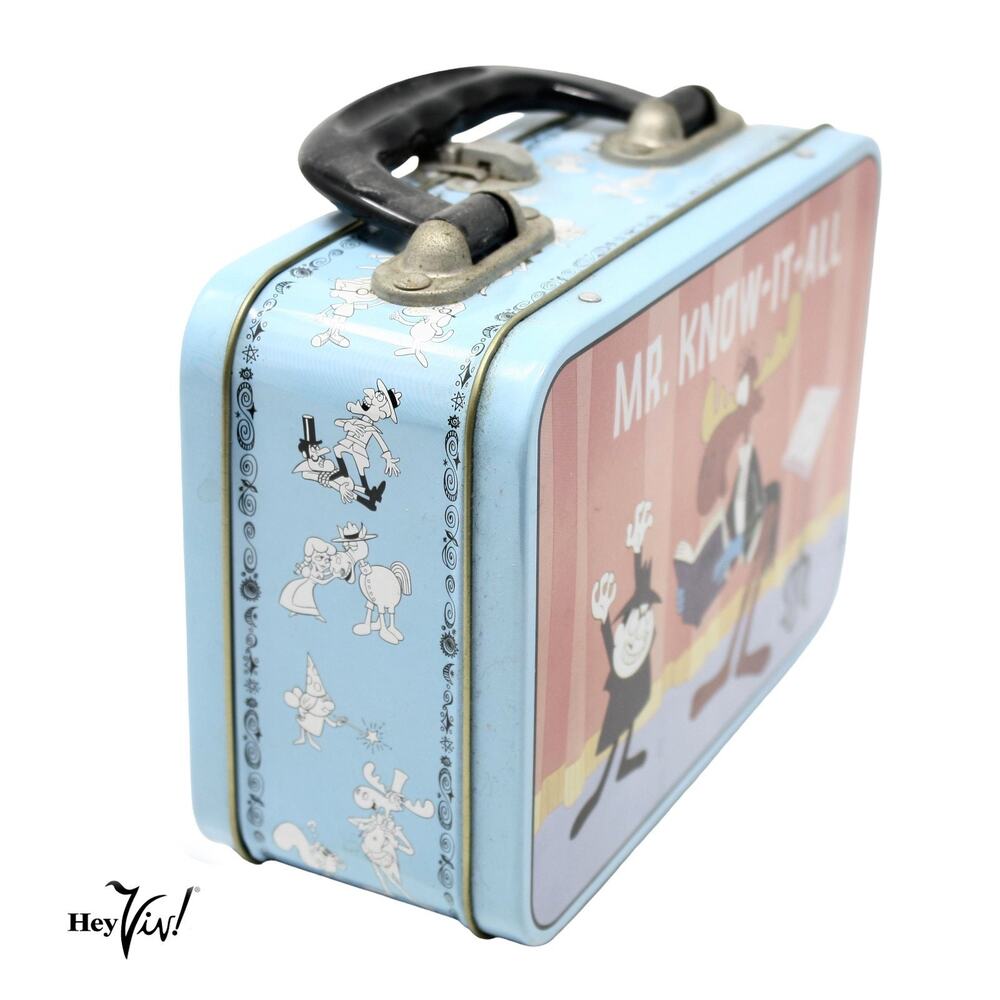 Rocky & Bullwinkle Mr. Know-It-All Vandor 98 Collectible Tin Miniature Lunch Box - Picture 3 of 7
